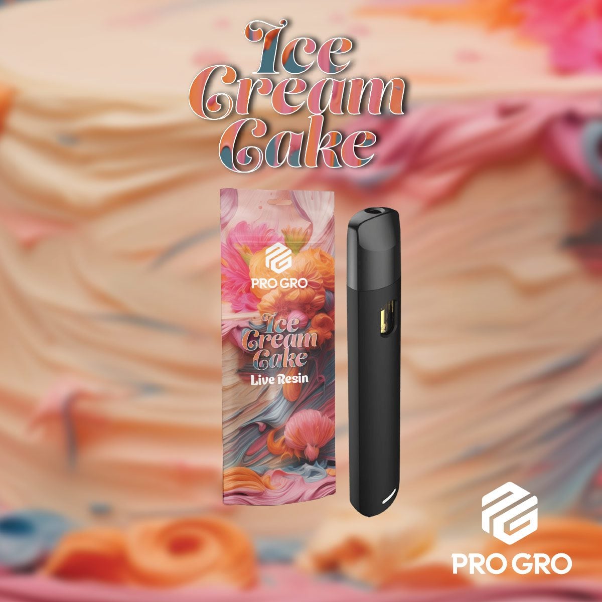pro gro genetics ice cream cake cannabis strain live resin vape cart